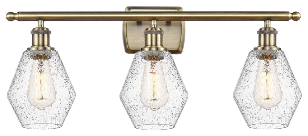 Innovations 516-3W-AB-G654-6 3-Light Bath Vanity Light, Antique Brass