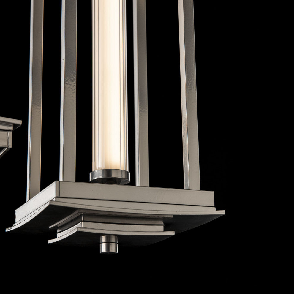 Athena Triple Tall LED Lantern Sterling Clear Glass
