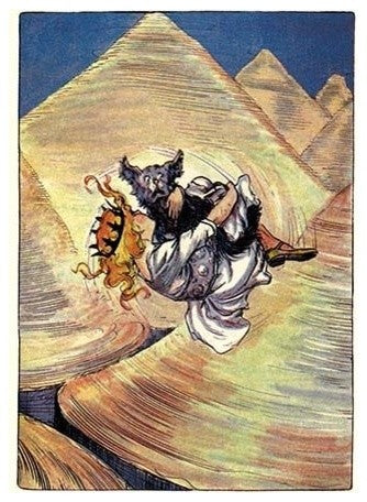 Dorothy and Toto in Funnel - Gallery Wrapped Canvas Art 28" x 42"