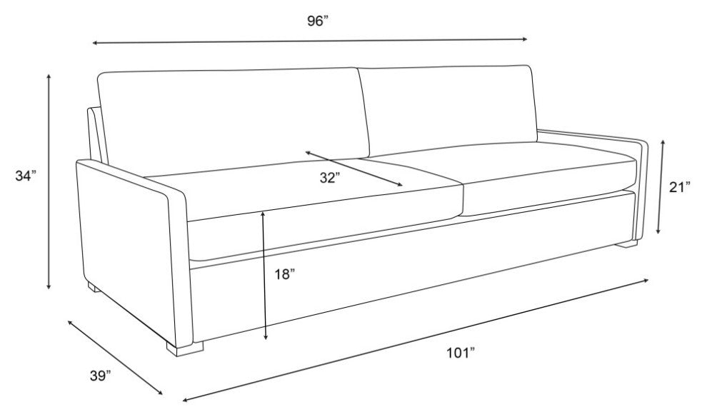 Nativa Interiors Kimpton Sofa 101", Off White, Depth: Deep Plush