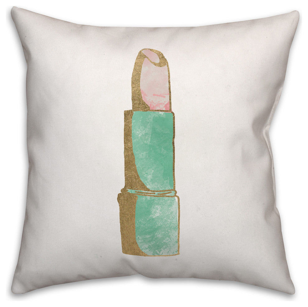 Glam Lipstick 18x18 Throw Pillow