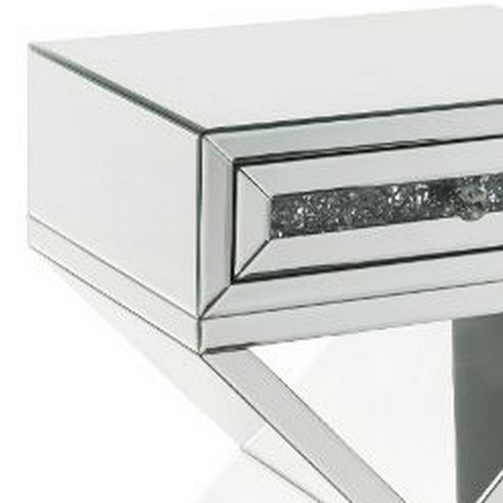 Benzara BM251212 Accent Table WithxShaped Base, White
