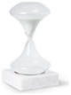 Hand Blown 45 Minute Sand Timer, White Sand On White Marble Base
