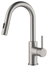 Luxe Single Handle Pull Down Kitchen & Bar Faucet, Brush Nickel