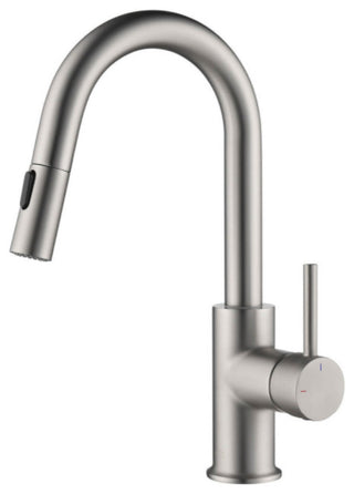 Luxe Single Handle Pull Down Kitchen & Bar Faucet, Brush Nickel