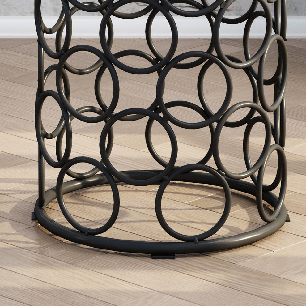 GDF Studio Athena Indoor Modern 16" Gray Finish Ceramic Tile Side Table