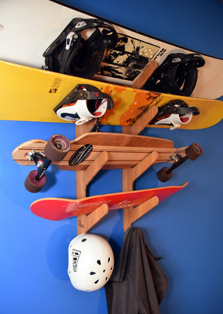 Bamboo Skateboard Rack & Snowboard Rack - The Moloka'i Series, Bamboo, Quad