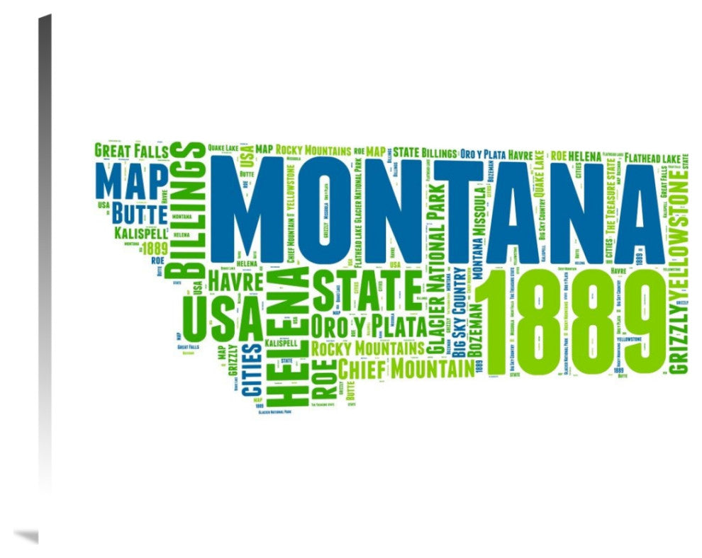 "Montana Word Cloud Map" Fine Art Print