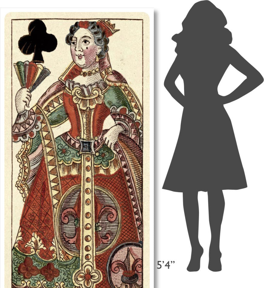 "Queen of Clubs (Bauern Hochzeit Deck)" Paper Art, 38"x74"
