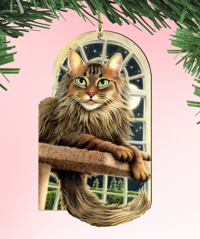 Stargazer Green Cat Ornament