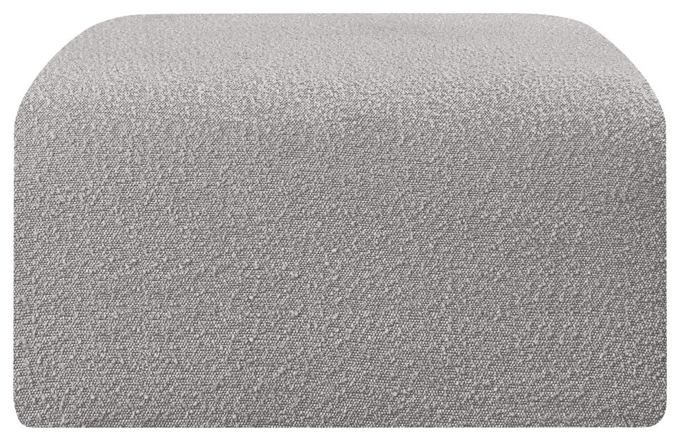 Arc Upholstered Modular Component, Gray, 1-Piece: Ottoman, Boucle Fabric