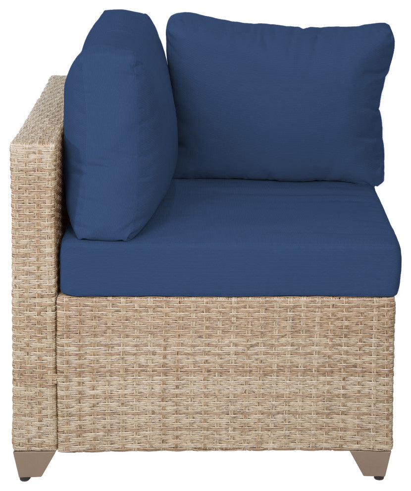 Maui 8-Piece Outdoor Conversation Set, Two Ottomans, Coffee Table, Cobalt