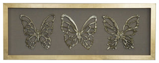 Wood Carving Butterfly Trio Shadow Box Wall DÃ©cor