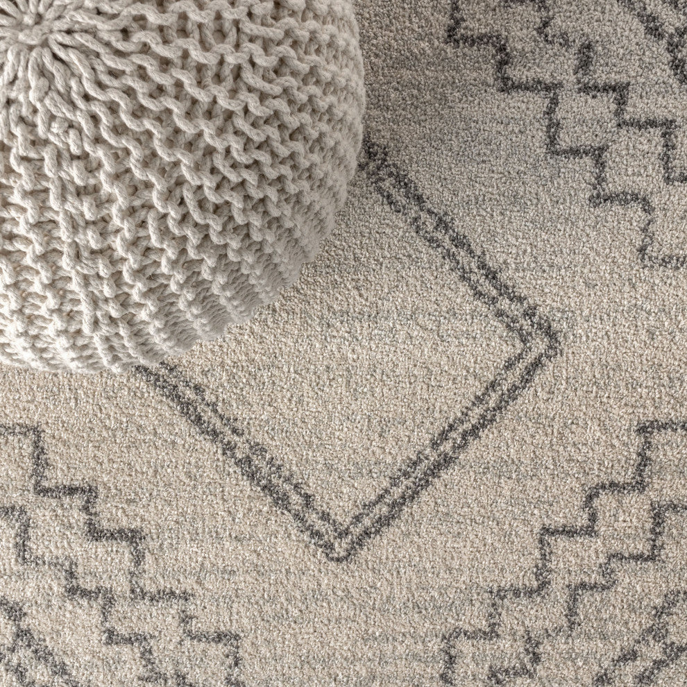 Amir Moroccan Beni Souk Rug, Cream/Gray, 2 X 8