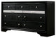 Dresser with Silver Trim Accent and 2 Jewelry Drawer, Black