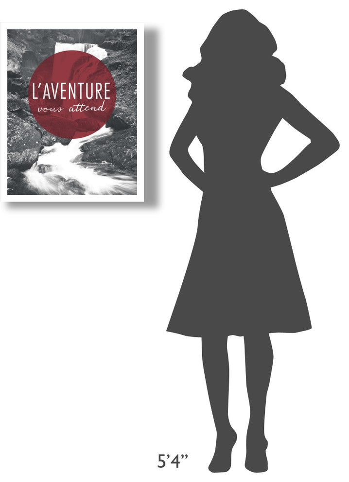 "Adventure is Out There Red French" Paper Print by Laura Marshall, 22"x26"