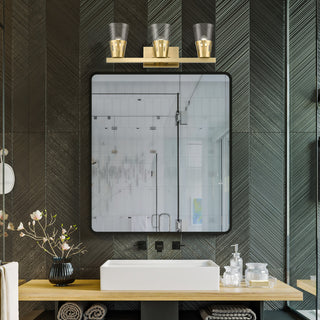3 Light Natural Brass Vanity Sconce