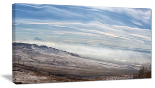 "Winter Mountains in Caucasus" Oversized Beach Canvas Artwork, 40"x20"