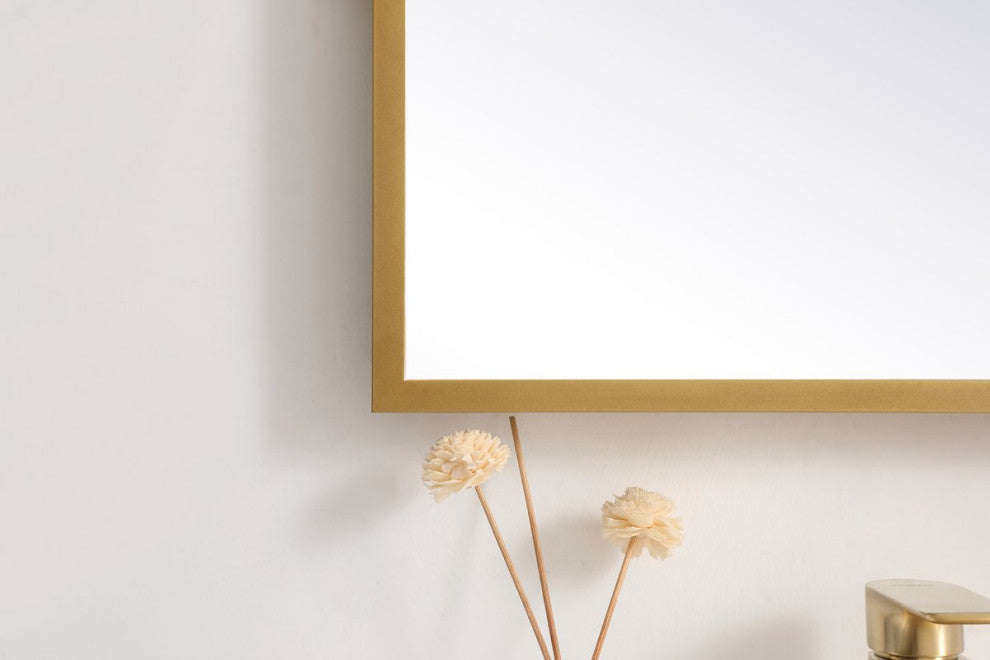 Modern Brass Led Mirror
