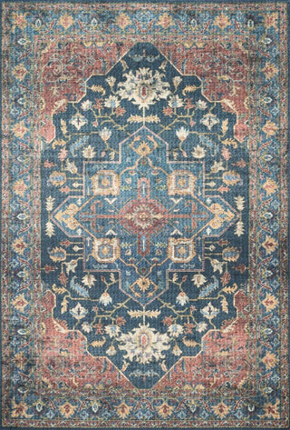 Printed Skye Area Rug by Loloi II, Denim/Brick, 1'6"x1'6" Sample