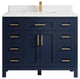 Cambridge 42 Single Sink Bath Vanity in Hale Navy Blue 1.5" Empira Quartz