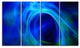 Circled Blue Psychedelic Texture, Abstract Art on Canvas, 48"x28", 4 Panels