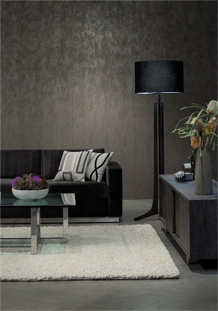 Forma - LED Floor Lamp - Black Shade, Dark Walnut, Black Anodized Aluminum
