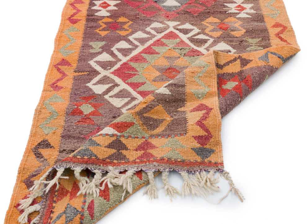 Vintage Turkish Kilim Runner 3' 2" x 12' 6", 38 in. x 150 in.