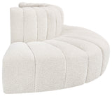 Arc Upholstered Outward Curved Modular Sectional, Cream, 4-Piece: Reverse Corner (4), Boucle Fabric