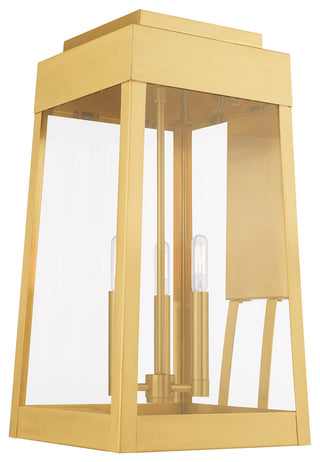Transitional Outdoor Wall Lantern, Satin Brass