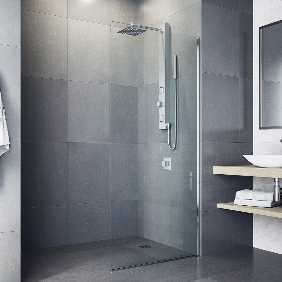Orchid 39" H x 4" W 2-Jet Retro Shower Panel with Square Shower Head, Stainless Steel