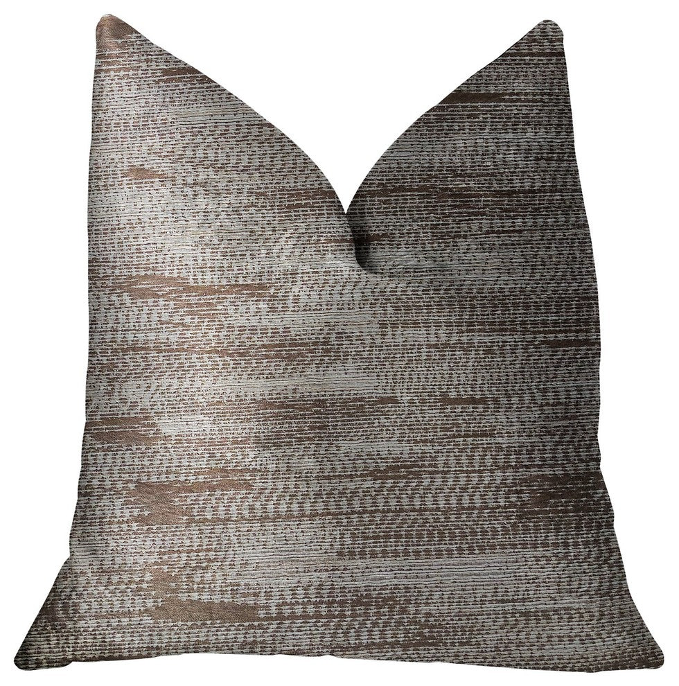 Pretty Oasis Brown Luxury Throw Pillow, 12"x20"