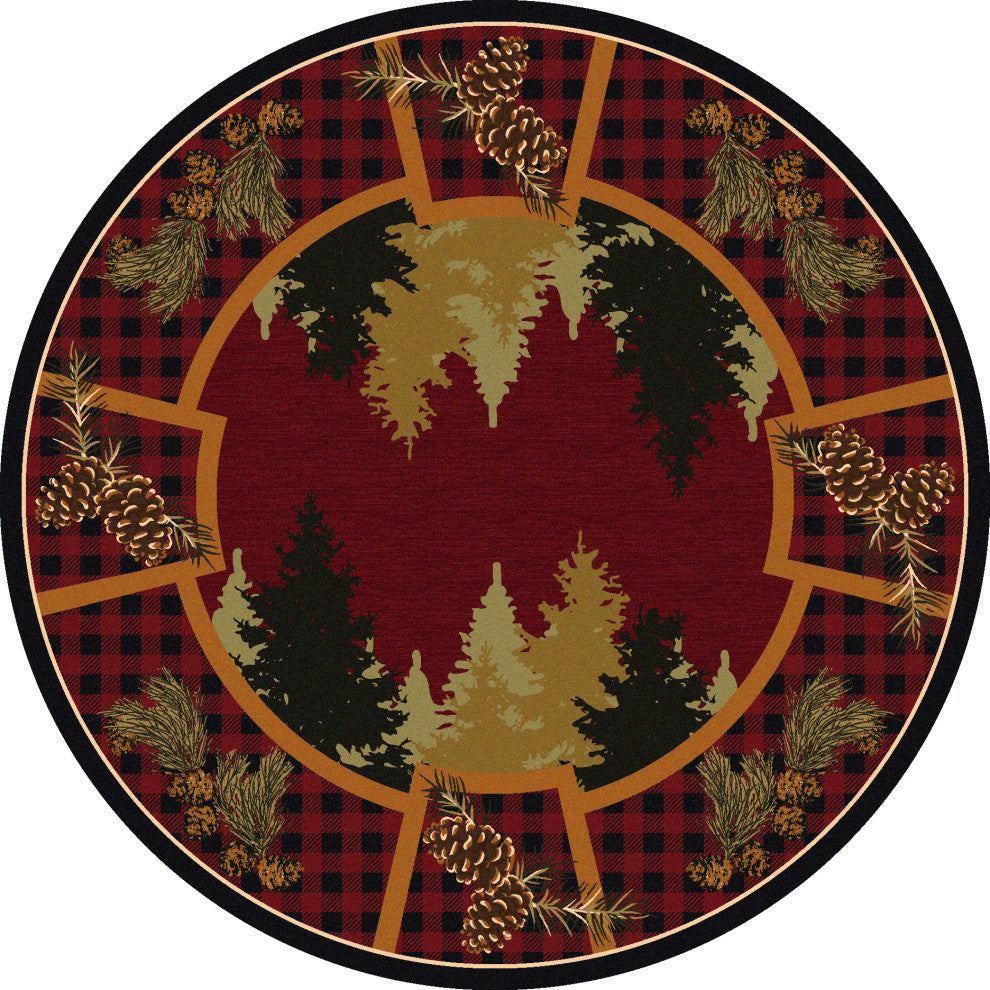 Plaid Woodsman, Red, 8' Round