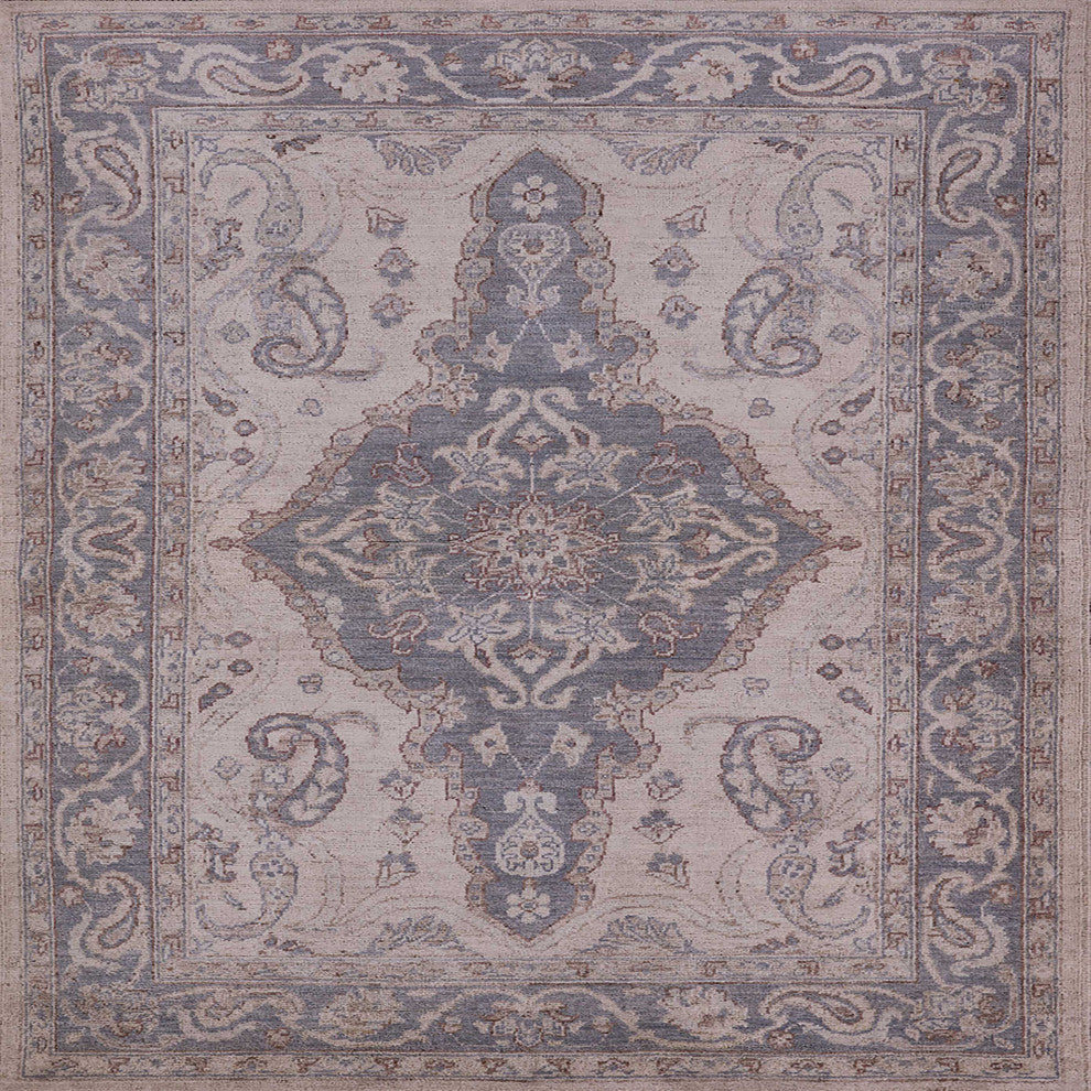 Ahgly Company Indoor Square Mid-Century Modern Area Rugs, 7' Square