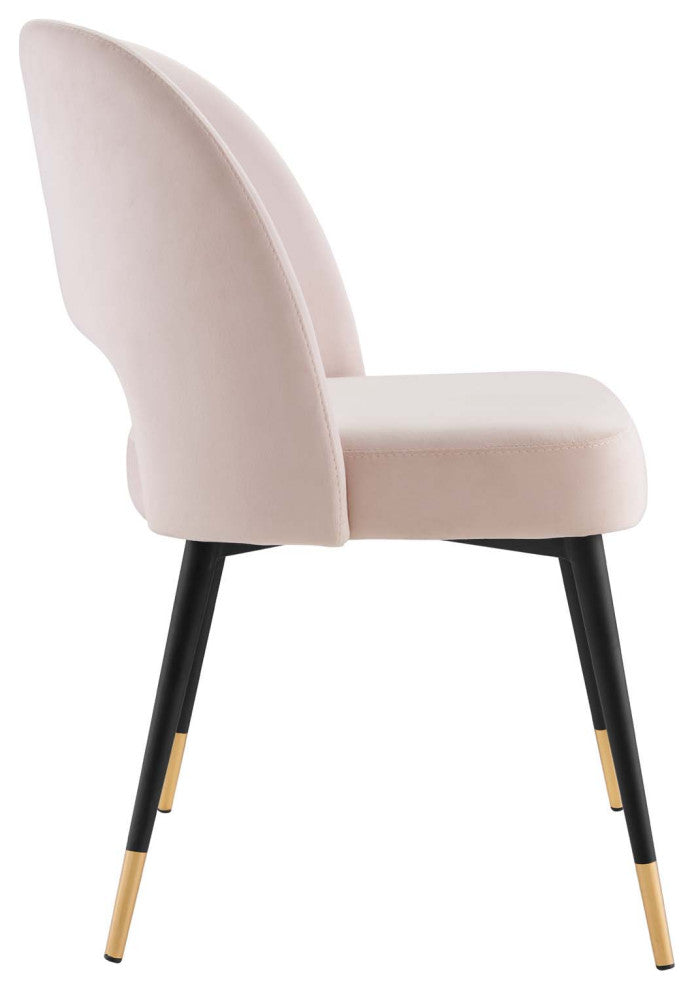 Rouse Performance Velvet Dining Side Chairs, Set of 2 Pink