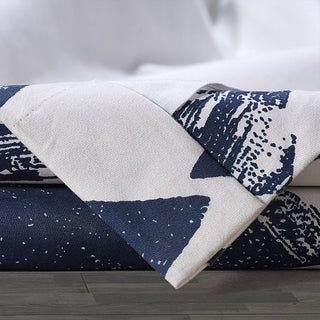 Traid Printed Cotton Twill Curtain, Indigo, 50"x108"