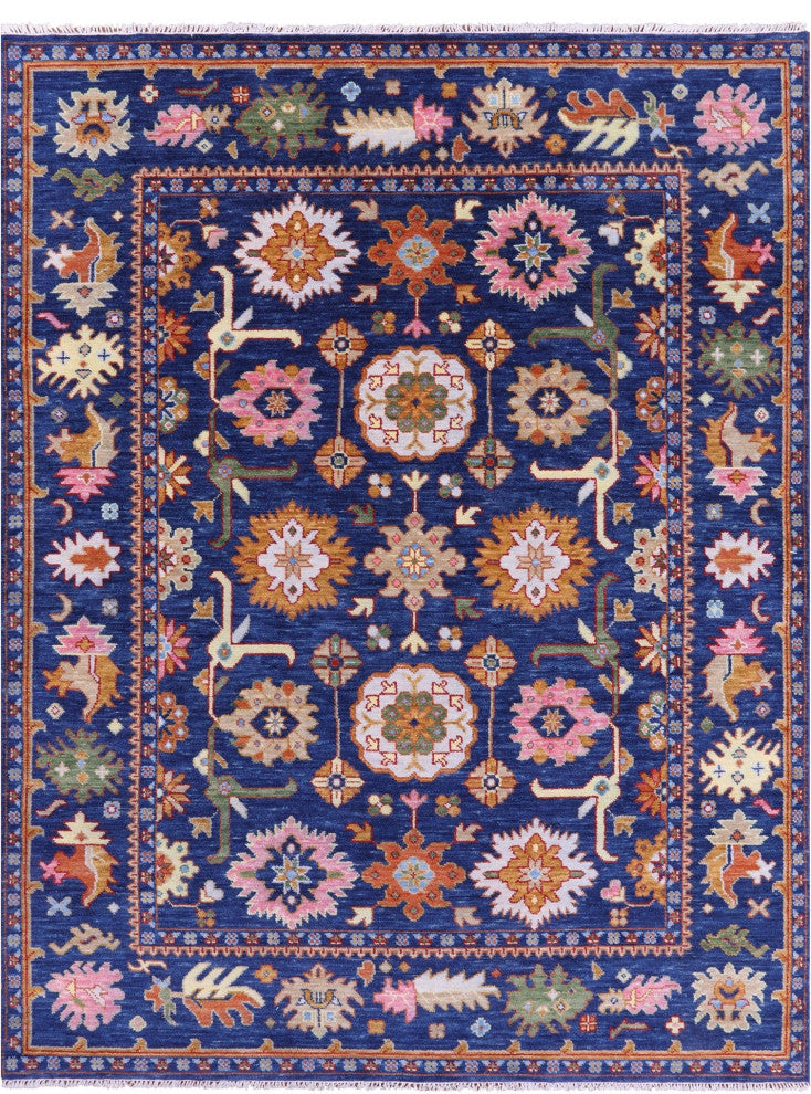 Turkish Oushak Handmade Wool Rug 8' 0" X 10' 0" - Q15865