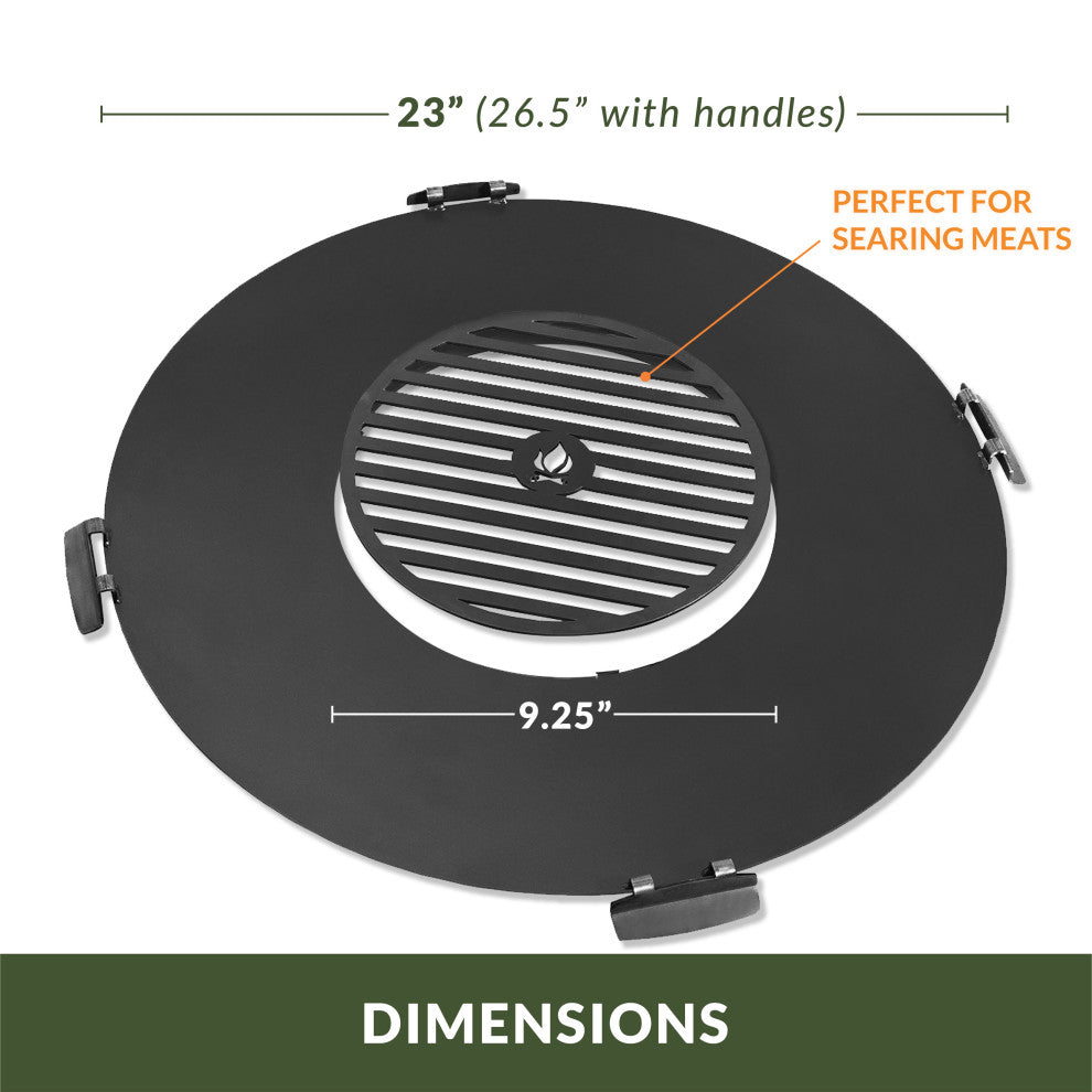 24" Cooking Grill Plate Accessory for Fire Pits and Paver Fire Pits