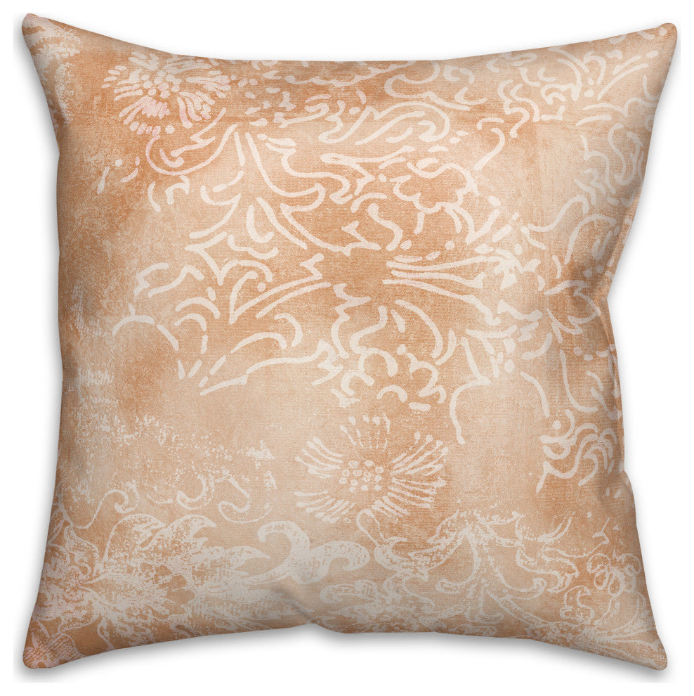 Rusty Floral Pattern 18x18 Spun Poly Pillow