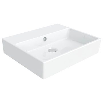Simple 50.40B.01 Bathroom Sink, Ceramic White, 1 Faucet Hole