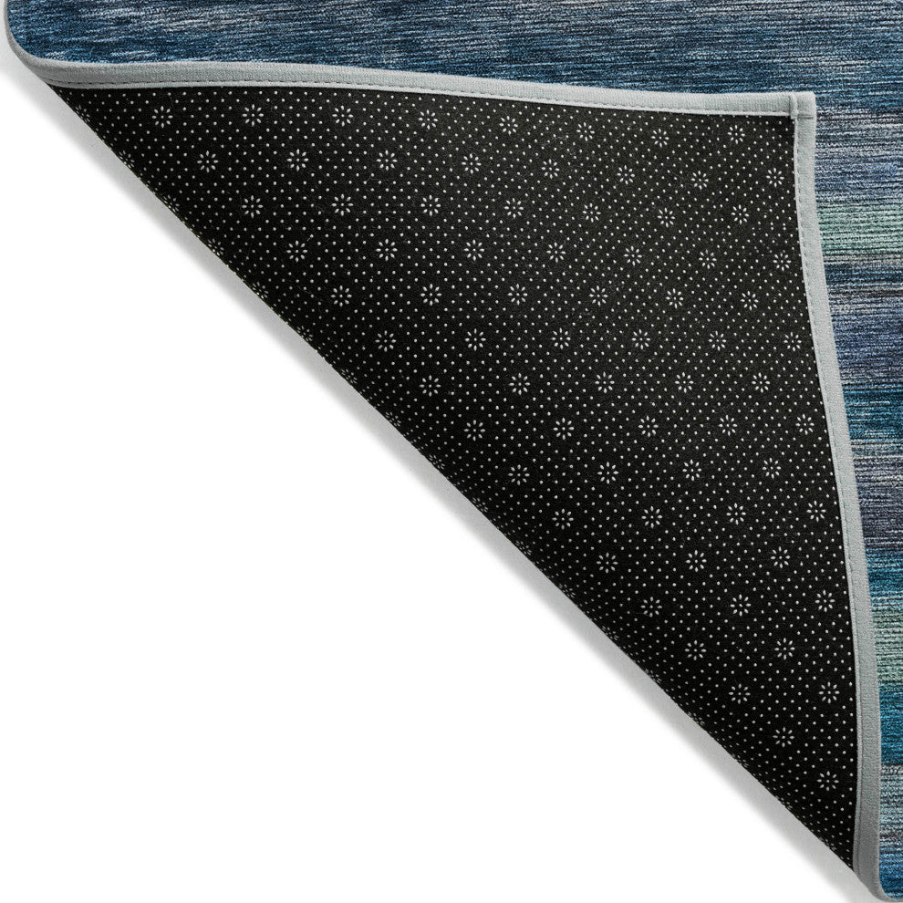 Machine Washable Indoor/Outdoor Chantille ACN1639 Blue 8' x 8' Round Rug