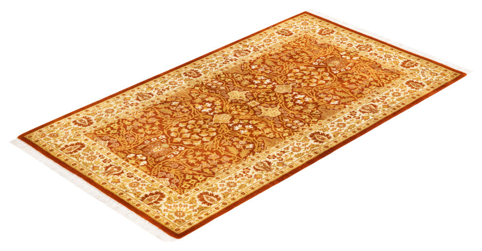 Mogul, One-of-a-Kind Hand-Knotted Area Rug Orange, 3'1"x5'6"