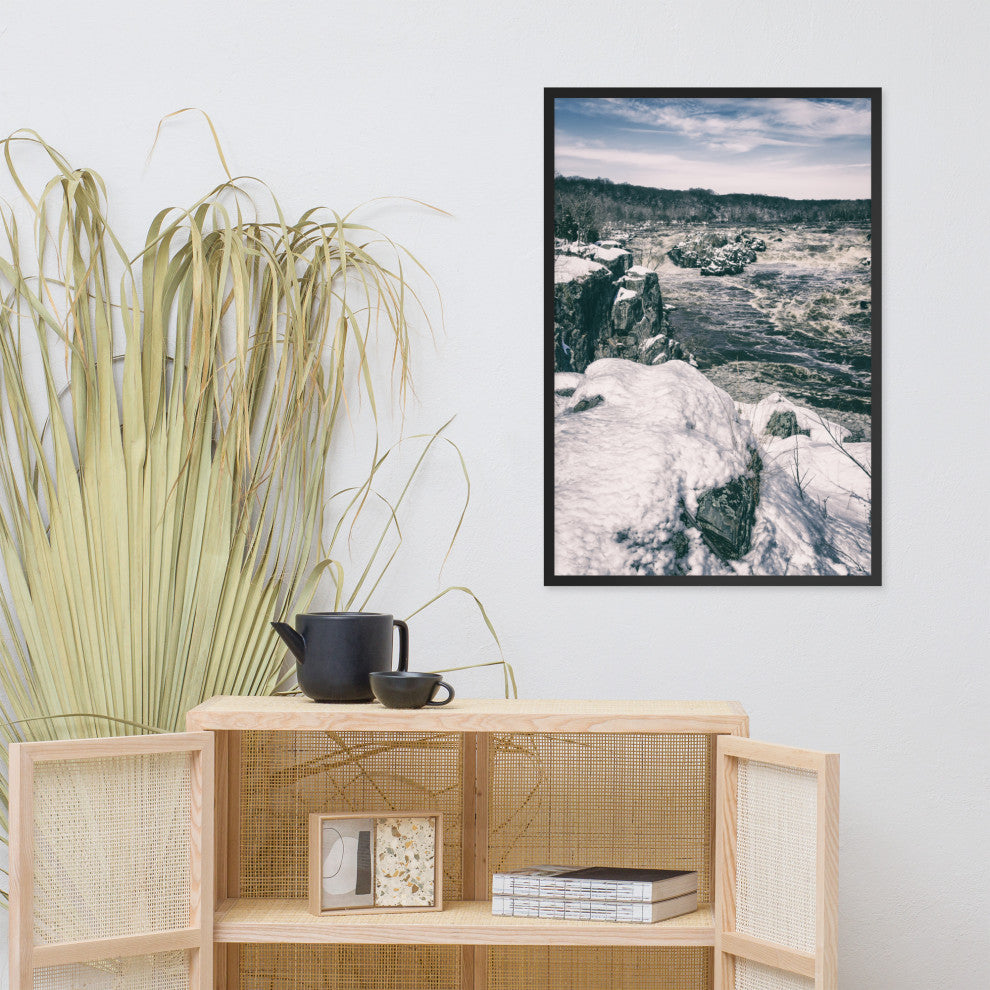Great Falls Vintage Rural Landscape Framed Photo Paper Wall Art Prints, Black, 24" X 36"
