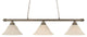 Oxford 3 Light Bar In Brushed Nickel, 14" White Alabaster Swirl Glass