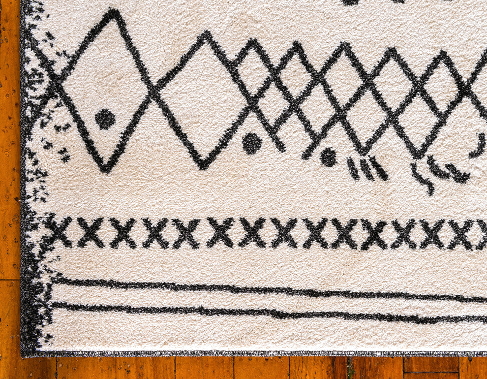 Unique Loom Beige Tribal Morocco Area Rug, 5'x8"