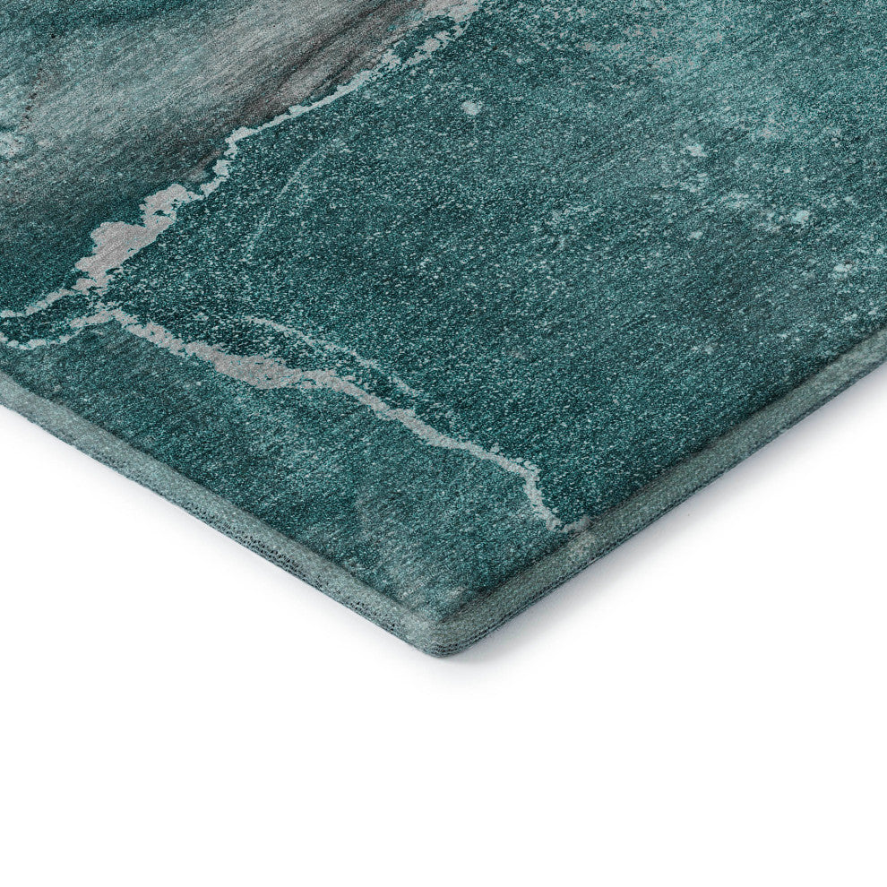 Premium Machine Washable Mayfield AMF524 Teal 2'3" x 7'6" Runner Rug