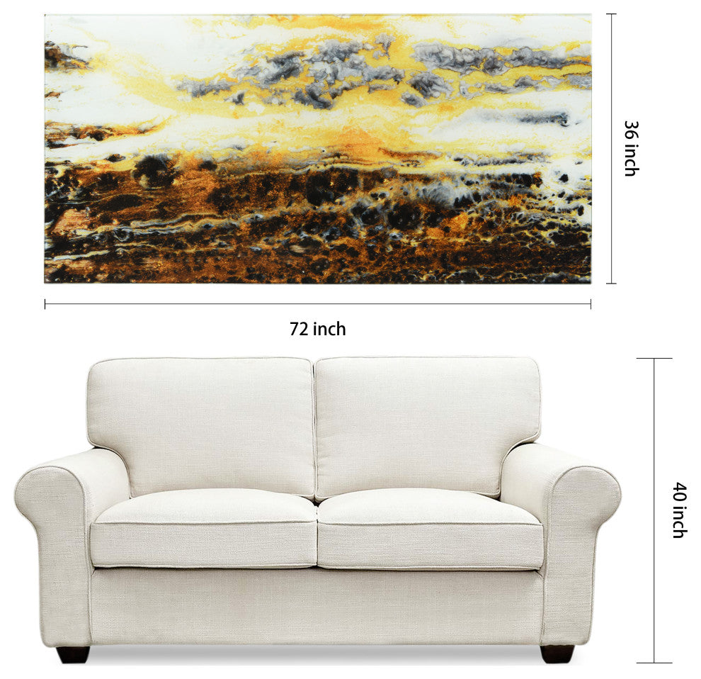 "Granite" Frameless Free Floatingtempered Glass Wall Art, A