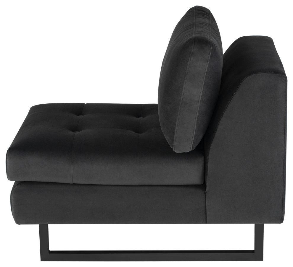 Janis Shadow Grey Fabric Armless Sofa Seat, HGSC551
