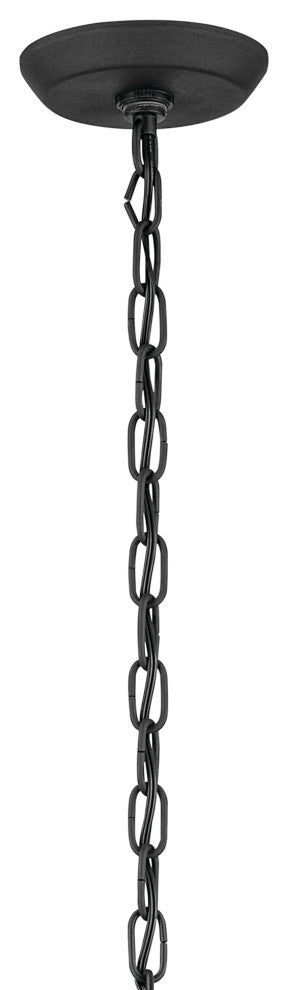 25.75" 4-Light Outdoor Hanging Light With Clear Seeded Glass