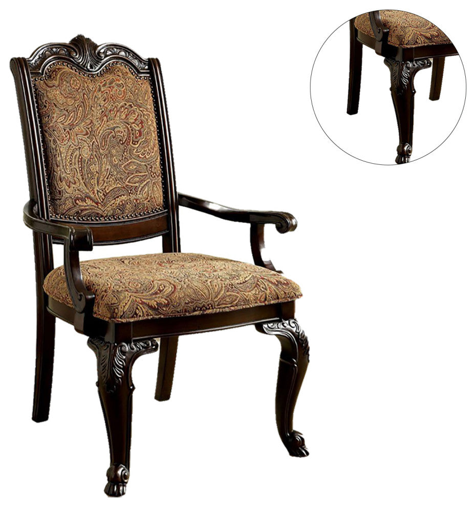 Pattern Dining Chair, Brown Cherry, Arm Chair